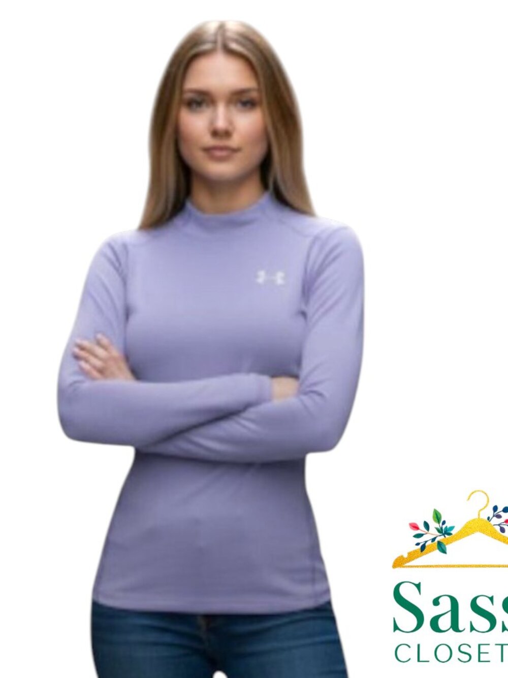 UNDER ARMOUR ColdGear Purple Long Sleeve M Semi-Fitted Base Layer